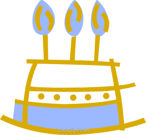 Triple Layer Birthday Cake With Candles Royalty Free - Triple Layer Birthday Cake With Candles Royalty Free (480x445)