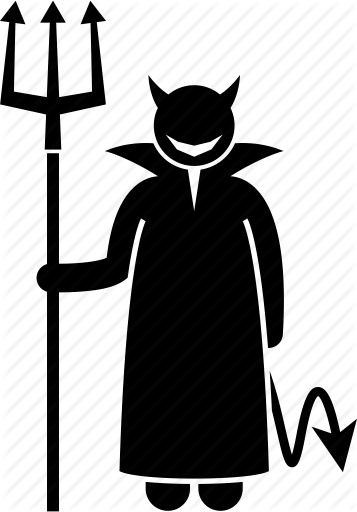 Satan Clipart Fork - Devil (357x512)