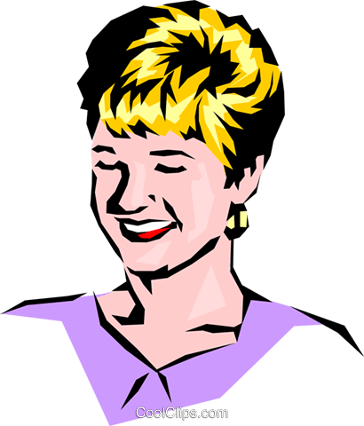 Woman's Face Royalty Free Vector Clip Art Illustration - Clip Art (410x480)