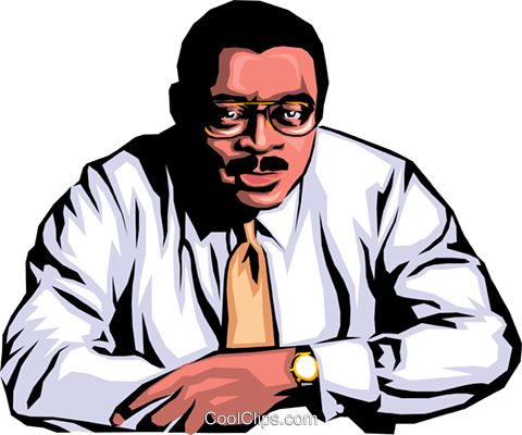 Black Office Worker Royalty Free Vector Clip Art Illustration - Internal Control (480x400)