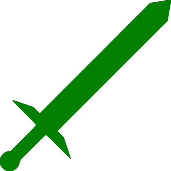 Green Clip Art At - Sword Clip Art Png (594x597)