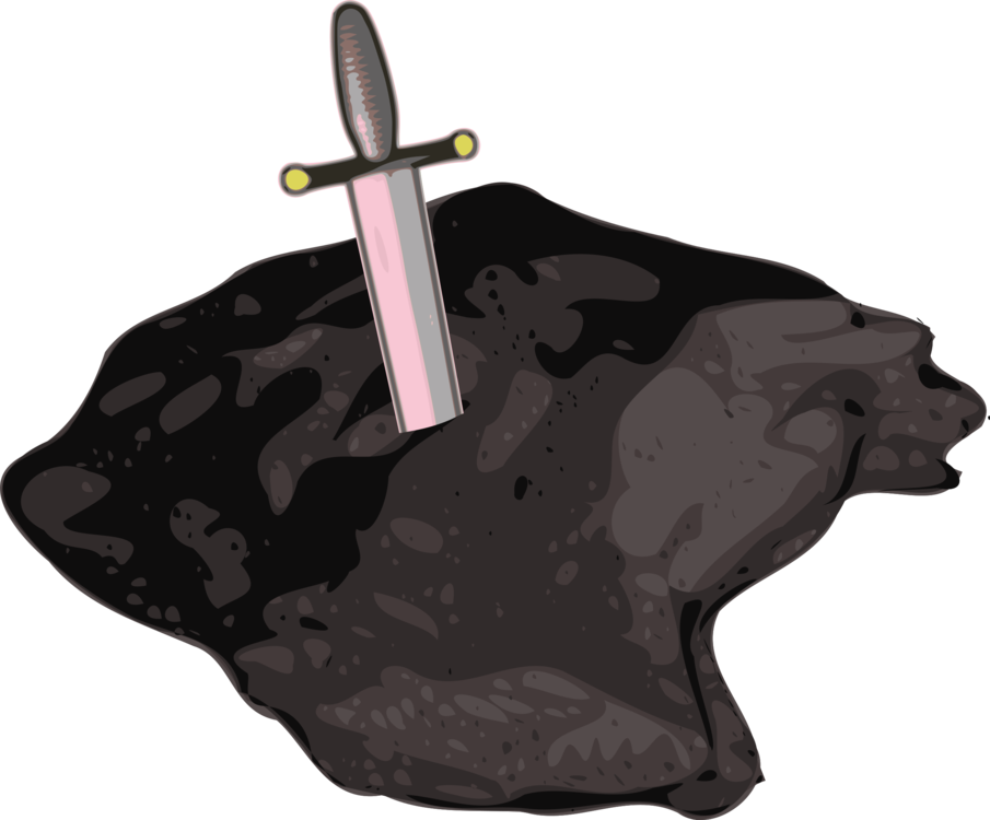 King Arthur Excalibur Sword Weapon Drawing - Sword In Stone Png (905x750)