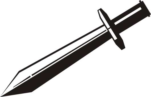 Sword Ranged Weapon Computer Icons - Clipart Black And White Image Of Sword (530x340)