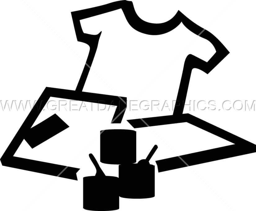 Screen Print Cliparts - Screen Printing Clipart Black (825x680)