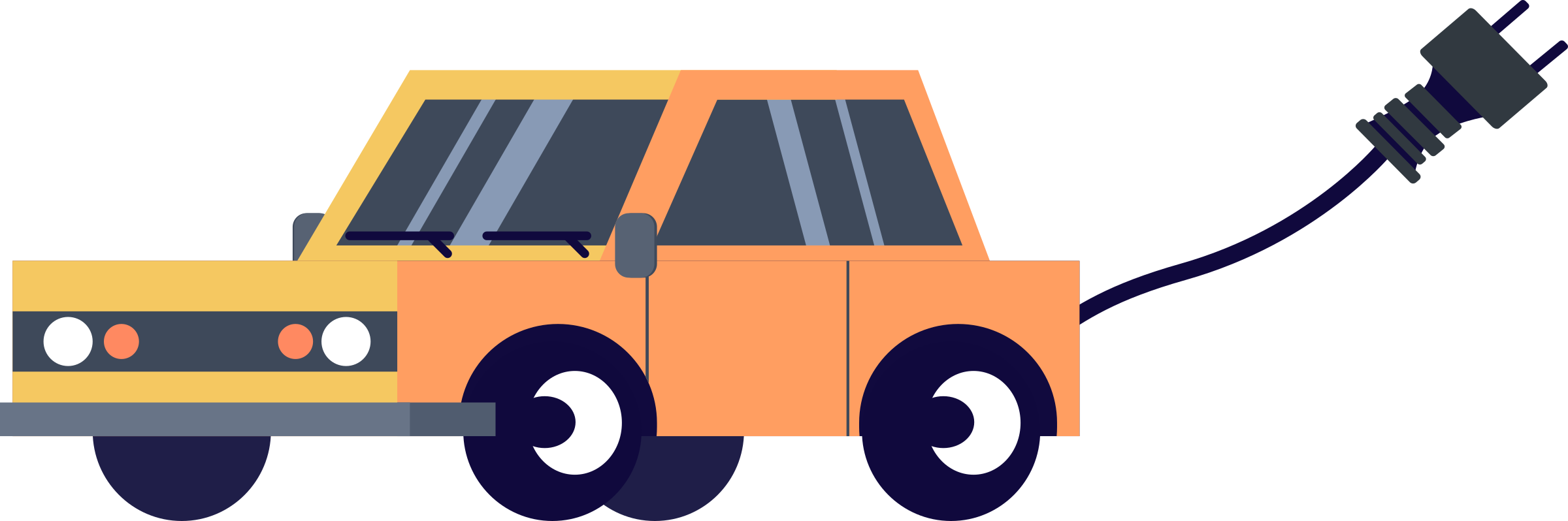 Electric Car Electric Vehicle Electricity - Car (2400x798)