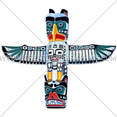 Totem Pole Production Ready Artwork For T Shirt Printing - Totem Pole No Background (385x385)