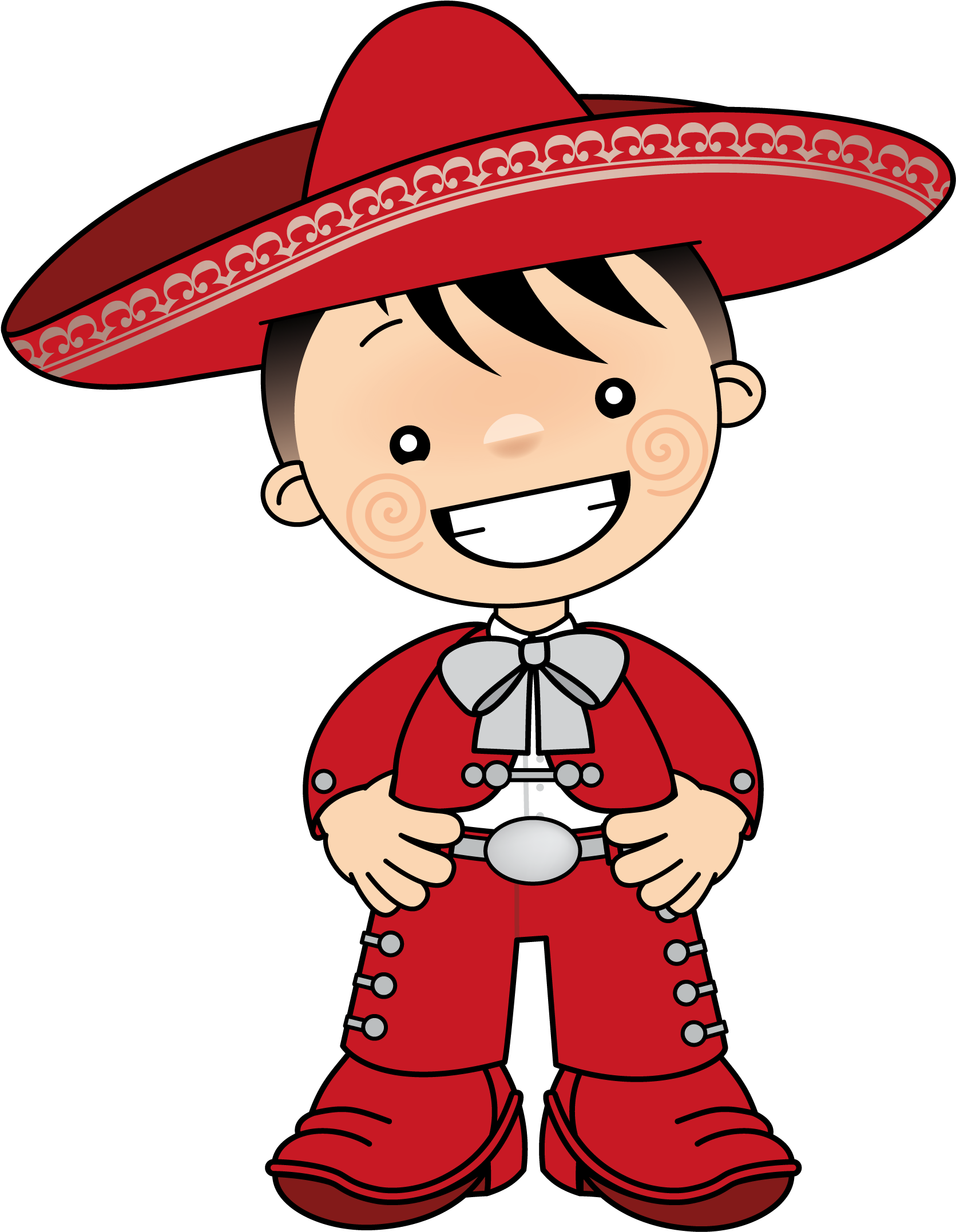 Cactus Cartoon, Mexican Paintings, Mexican Men, Doll - Charro Mexicano Animado Png (1743x2229)