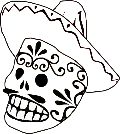 And White,free Vector - Mexican Clipart Black And White (500x559)