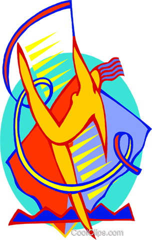 Gymnast Performing Floor Routine Royalty Free Vector - Dance (304x480)