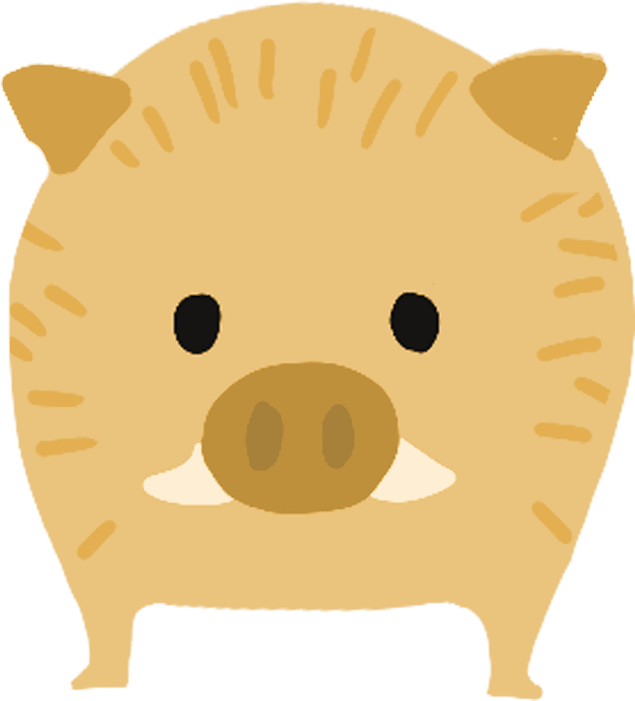 子供のイノシシ正面からのイラスト Envelope Design, Red Envelope, Wild - いのしし イラスト 簡単 (1000x1000)