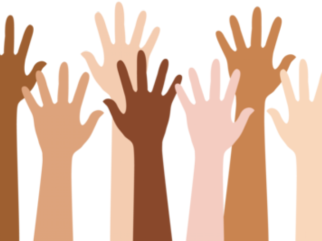 Unique Clipart Diversity - People Raising Hands Png (640x480)