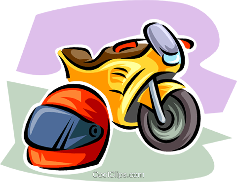 Motorcycle And Helmet Royalty Free Vector Clip Art - Illustration (480x369)