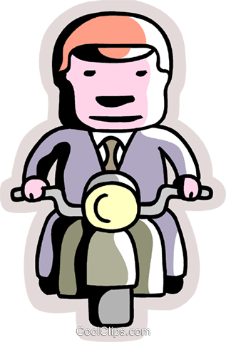 Businessman Riding His Motorcycle Royalty Free Vector - Businessman Riding His Motorcycle Royalty Free Vector (317x480)