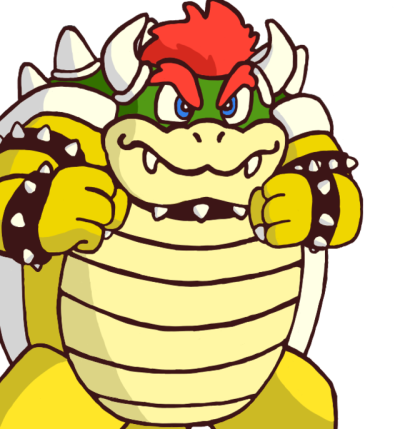 I Drew A Grumpy Bowser All He Wants Is Peach And The - Cartoon (400x429)