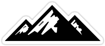 Mountain Mountains Skiing Ski Silhouette Snowboard - Pikes Peak Airstrip Attack Logo (375x360)