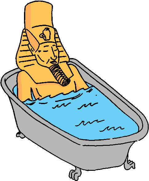 Clipart Water Cold Water - Ancient Egyptian Bathing (600x600)