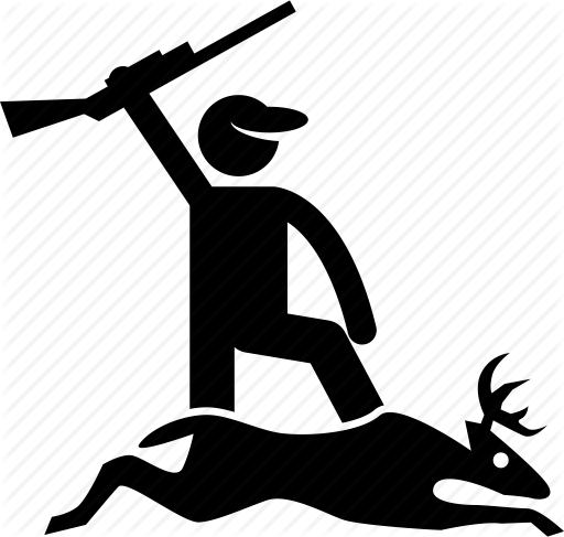 Black And White Download Deer Hunter Silhouette At - Animal Hunters Clip Art (512x487)