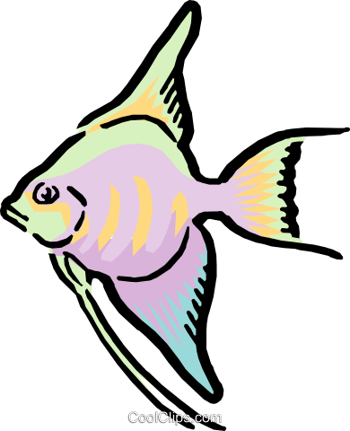 Cartoon Fish Royalty Free Vector Clip Art Illustration - Small Animated Fish (390x480)