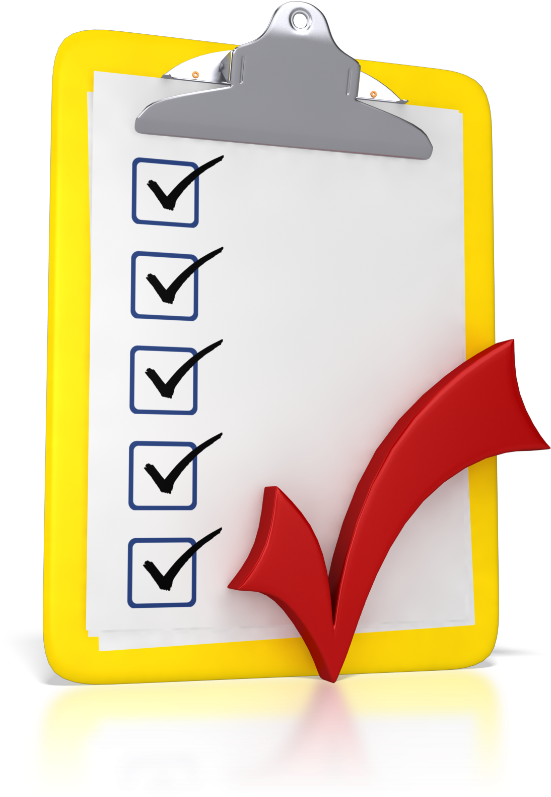 Clipboard Checklist Five Items Redcheckmark - Check Mark On Clip Board (1600x1600)