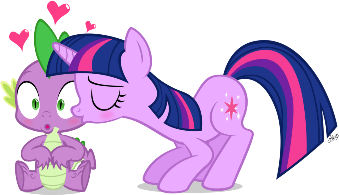 Vector By Navitaserussirus - Twilight Sparkle Kissing Spike (1280x914)