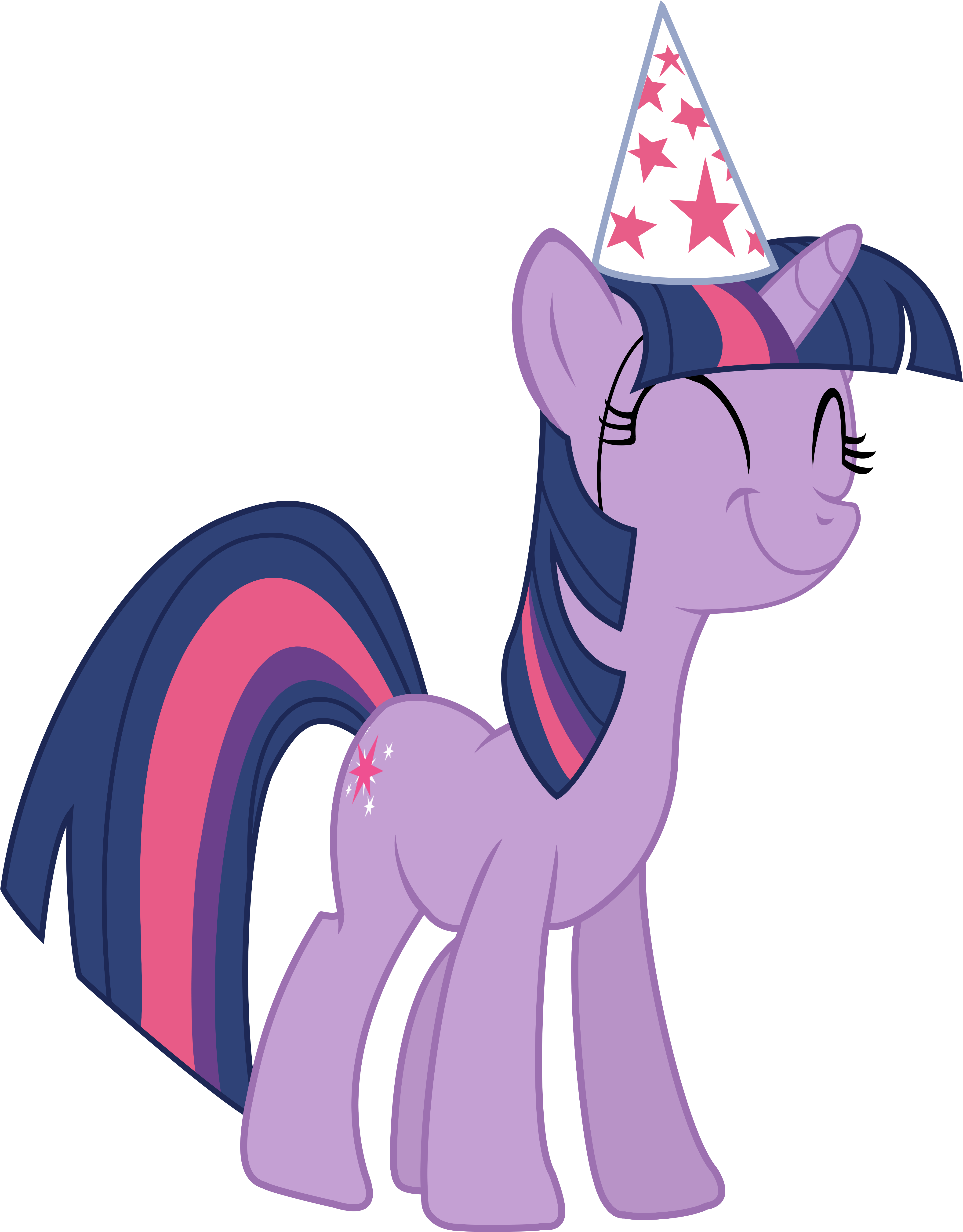 Twilight In A Party Hat By Stricer555-d3 - My Little Pony Party Png (4468x5817)