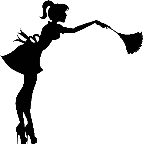 28 Collection Of House Cleaning Clipart Black And White - Cleaner Silhouette (483x536)