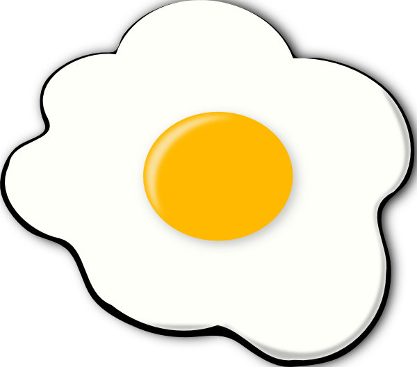 Sunny Side Up Clip Art At Clker - Egg Sunny Side Up Clipart (600x528)