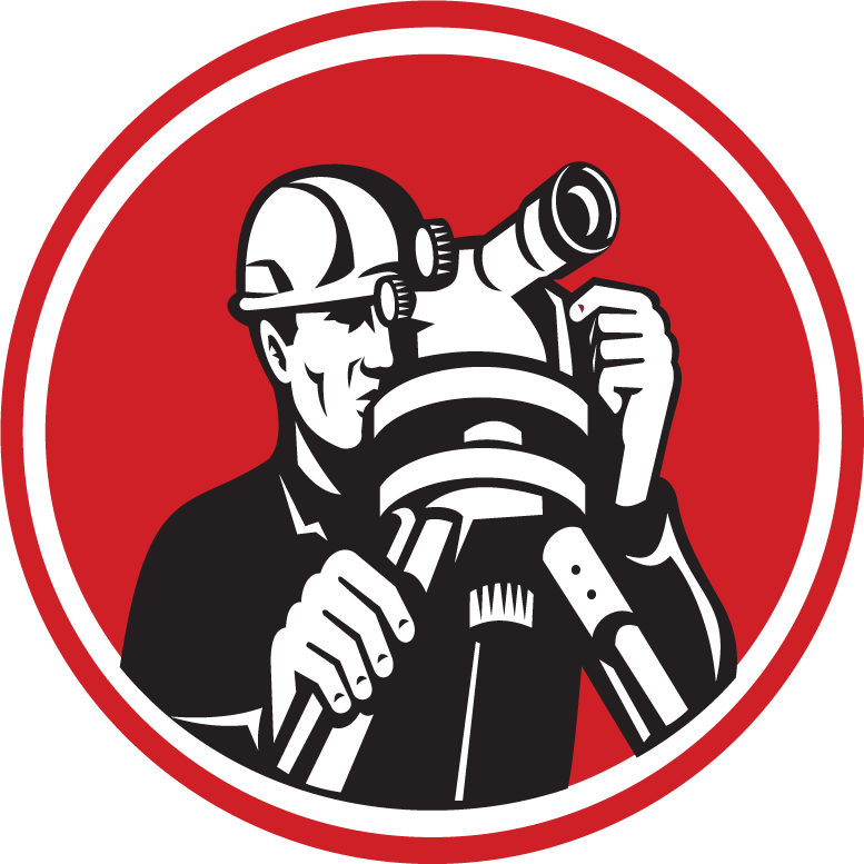 Land Surveying - Surveyor Surveying Theodolite Shield Retro Card (777x777)