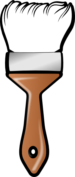 Wide Brush White Clip Art - Paint Brush Coloring Page (252x597)