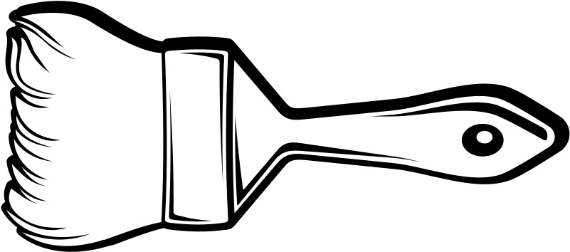 Awesome & Modern - Paint Brush Coloring Page (900x409)