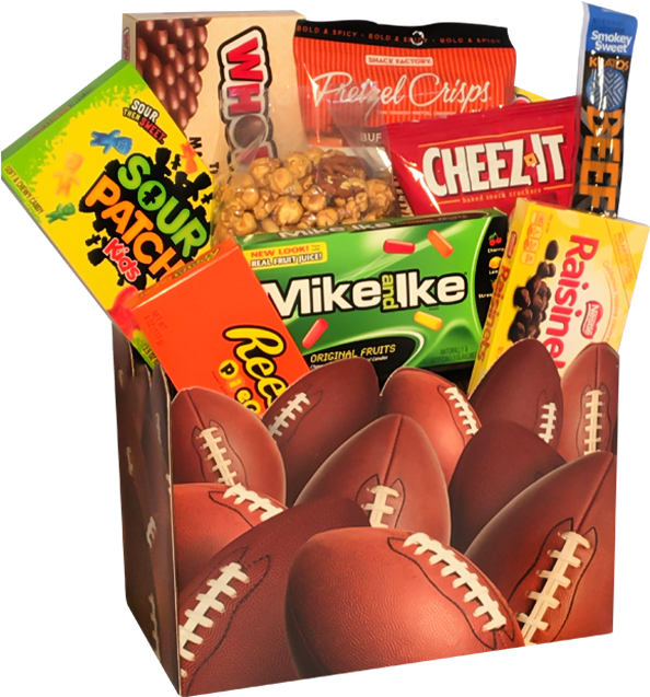 Game Day Snacks Basket Tasteful Treats - 6 Pack Large Football Basket Boxes 10.25 X 6 X 7.5 (650x650)