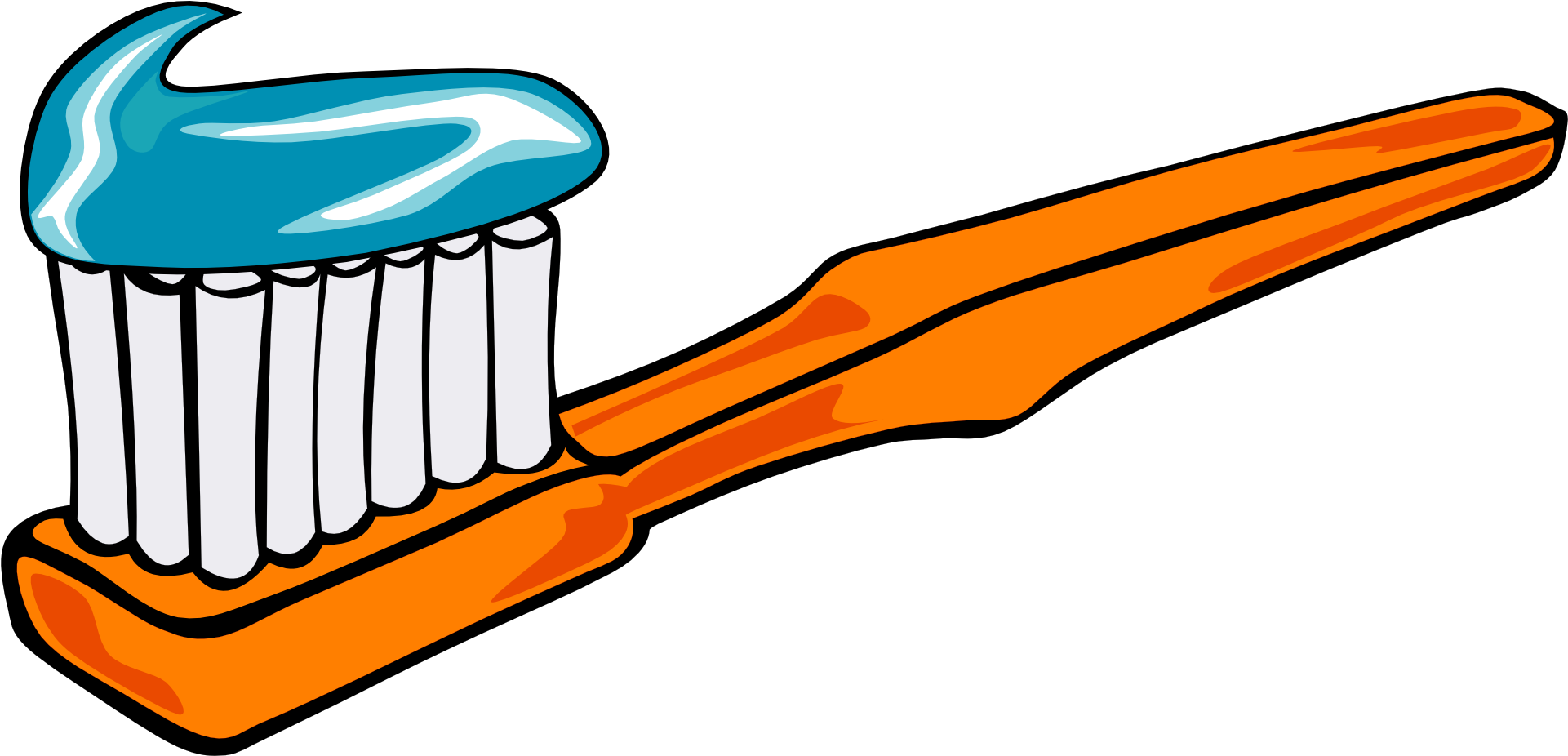 Tooth Brush Toothbrush Tooth Paste Teeth C - Orange Toothbrush Clipart (1920x960)