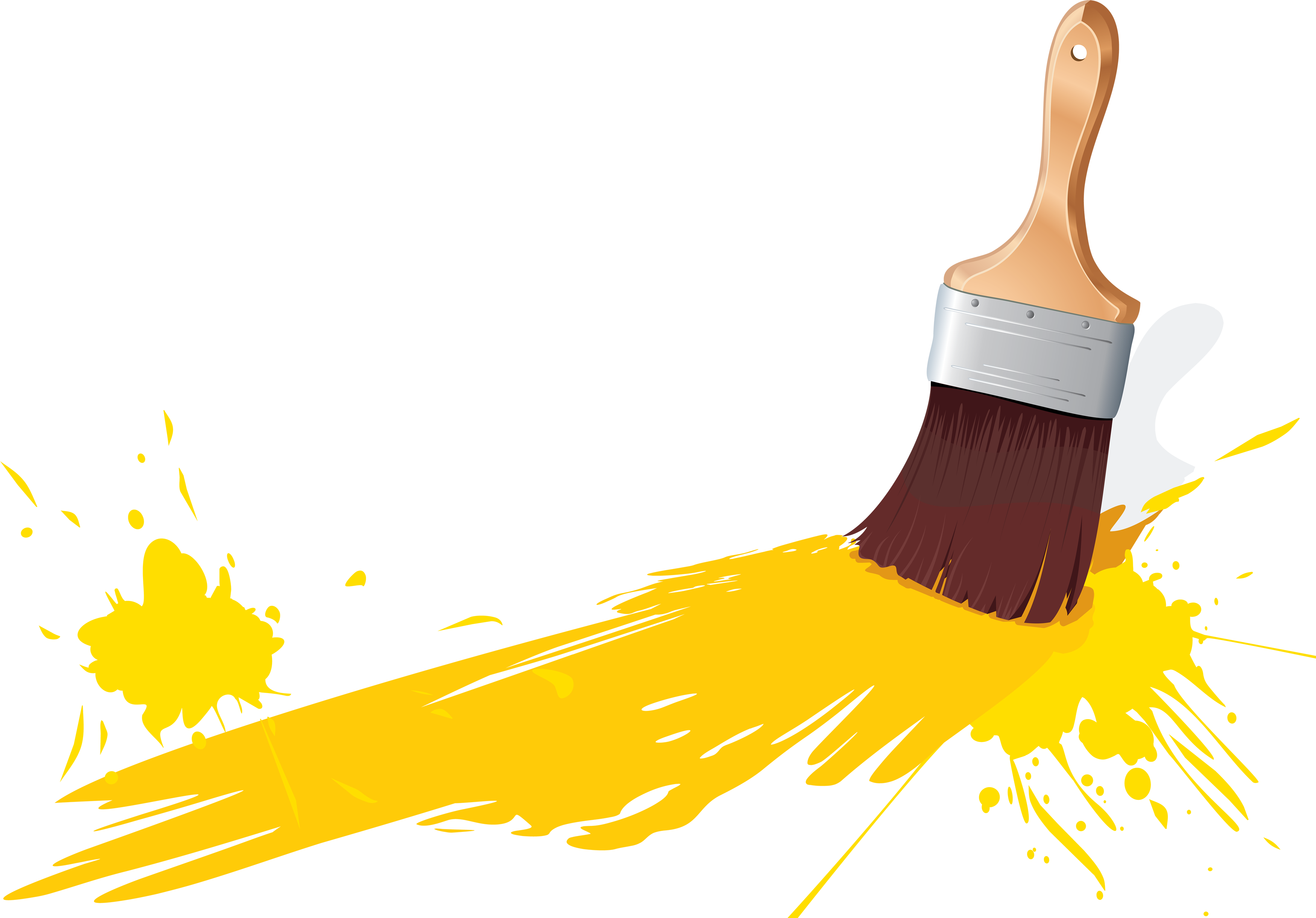 Yellow Paint Brush Clipart - Paint Brush Clip Art (6392x4267)