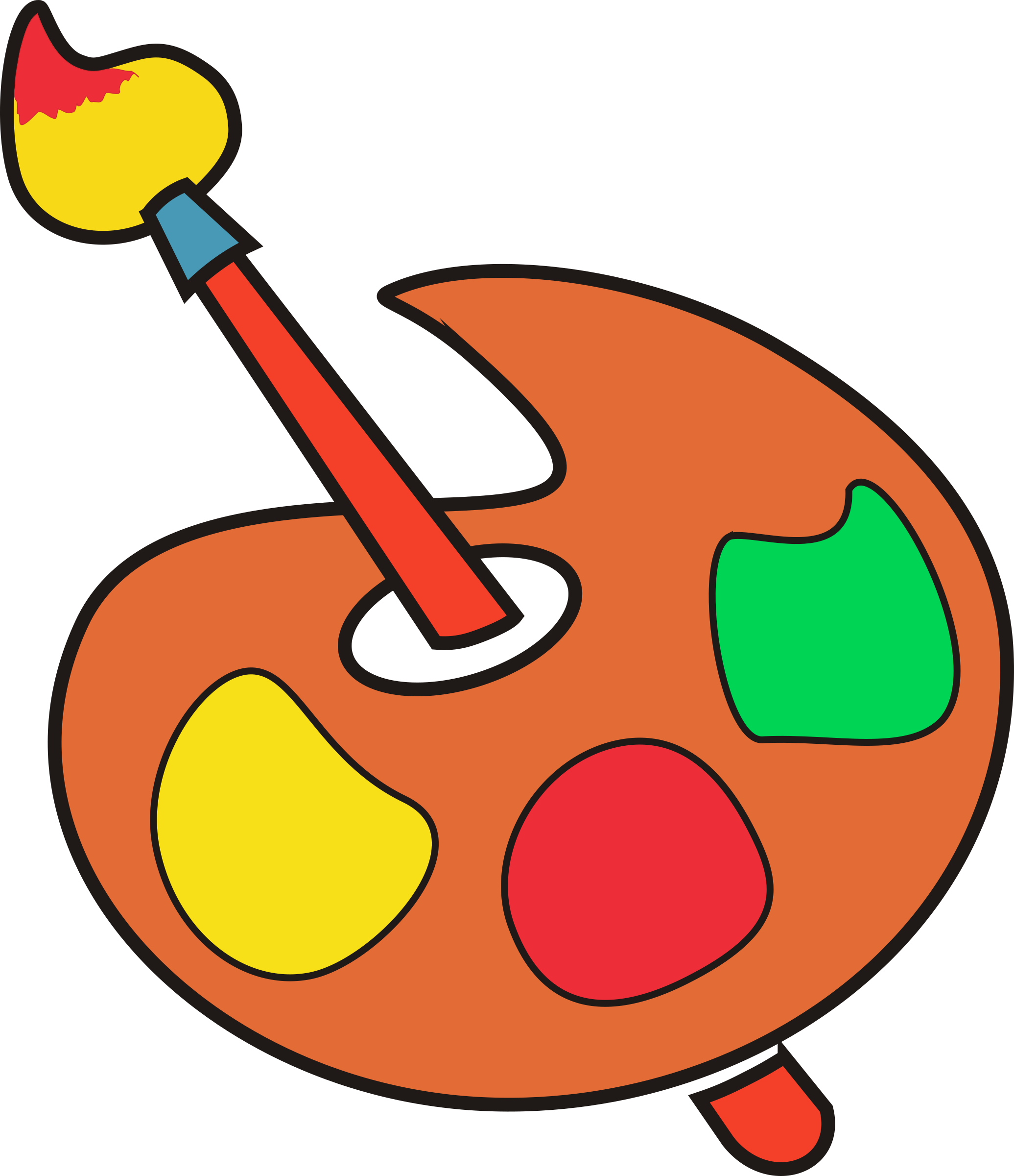 Big Image - Palette And Brush Clipart (2071x2400)