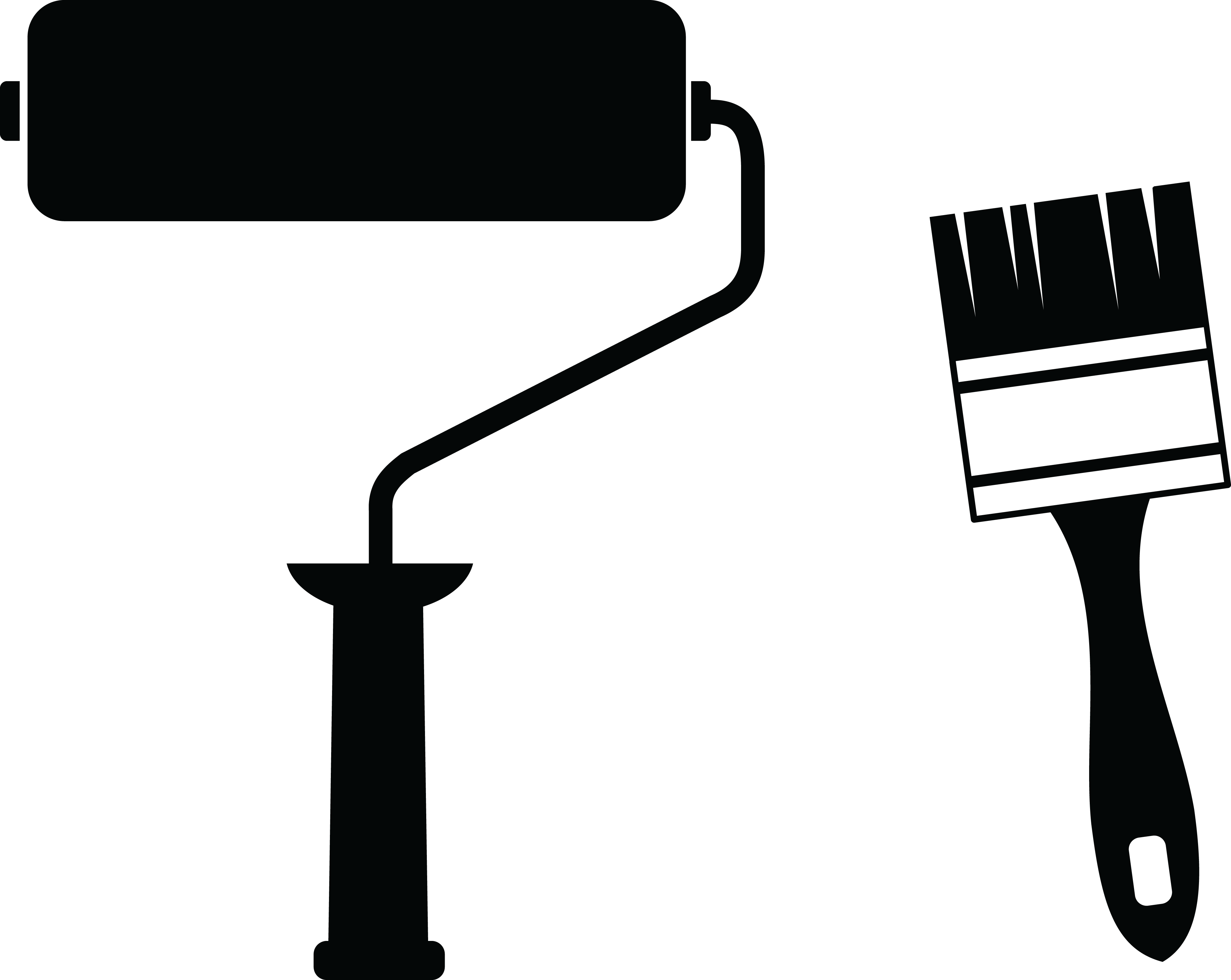 Free Clipart Of A Paint Roller And Brush - Paint Roller Brush Clipart (4000x3185)
