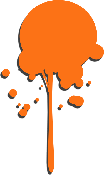 Orange Paint Drip Clip Art - Dripping Paint Splatter Png (354x598)