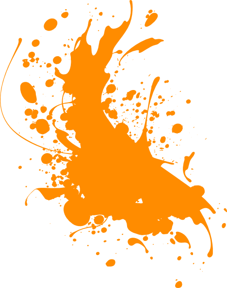 Orange Paint Clip Art - Orange Paint Splatter Png (468x595)