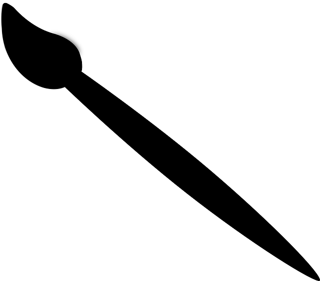 Paint Brush Silhouette Clip Art - Diagonal Arrow Png (640x562)