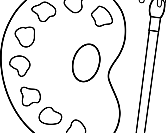 528 X 550 - Paint Palette Clip Art (528x425)