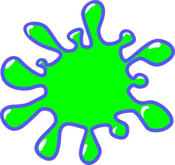 Green Splatter Clip Art At Clker - Paint Splat Cartoon (600x566)