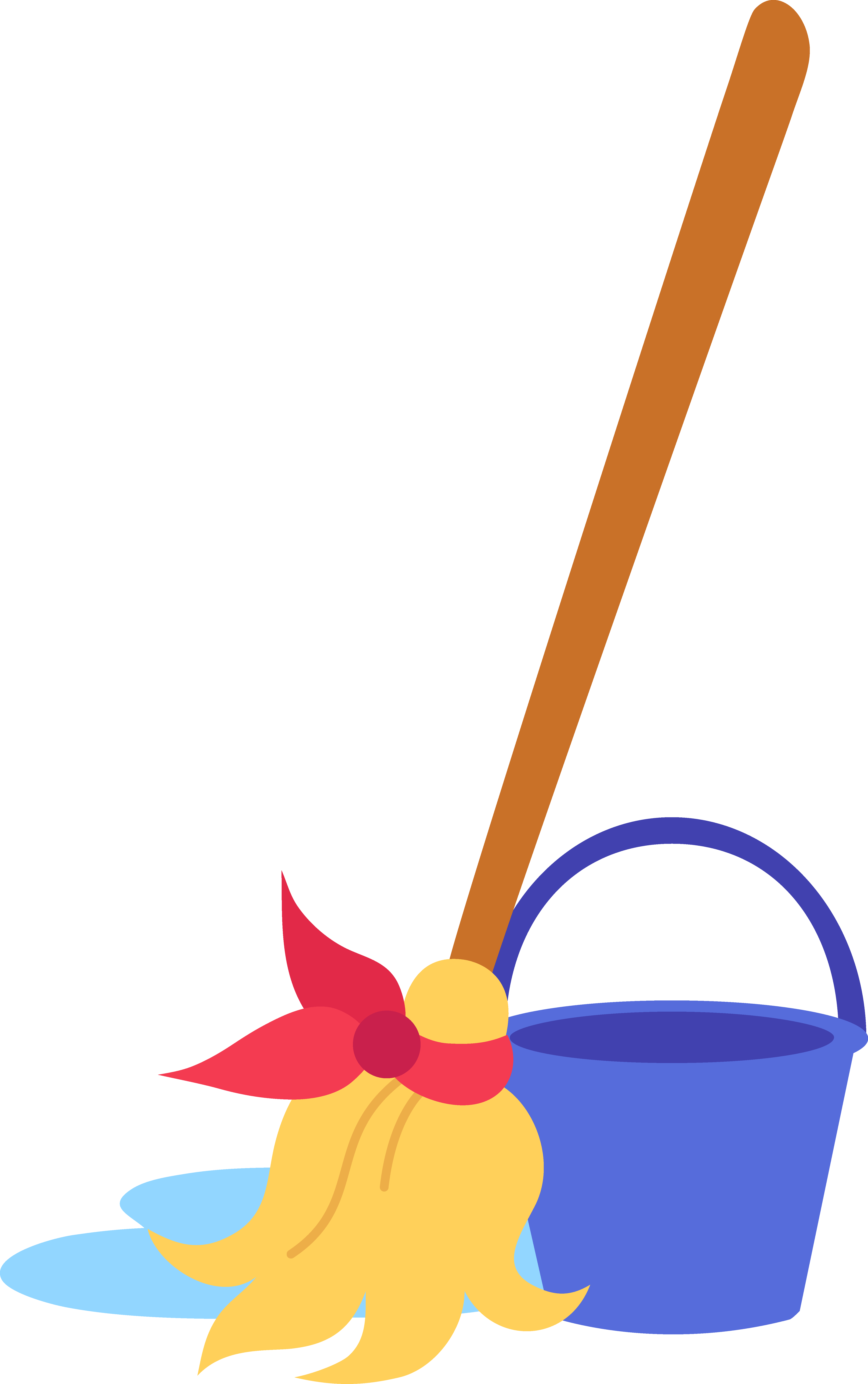 Crafty Design Bucket Clipart Mop And Clip Art Free - Cartoon Mop And Bucket (4968x7917)