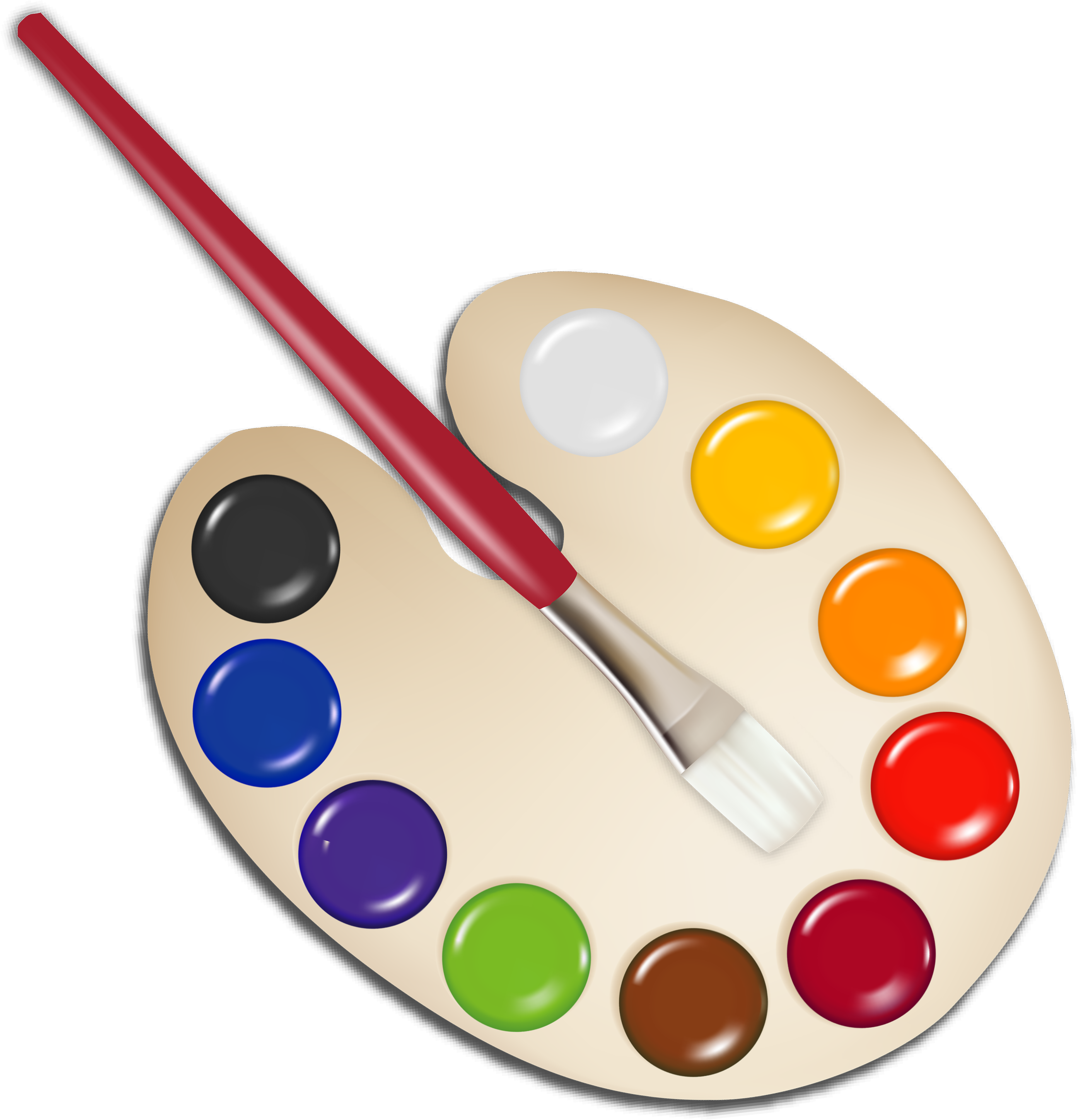 0, - Paint Brushes And Palette (4032x4132)