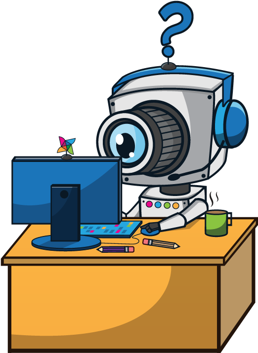 Character Illustrations Showing A Robot At Work - Illustration (543x781)