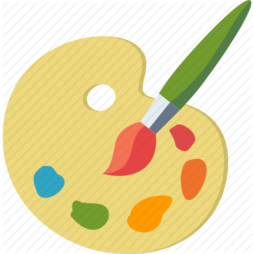 Finishing And Painting - Paint Brush Palette Icon (512x512)