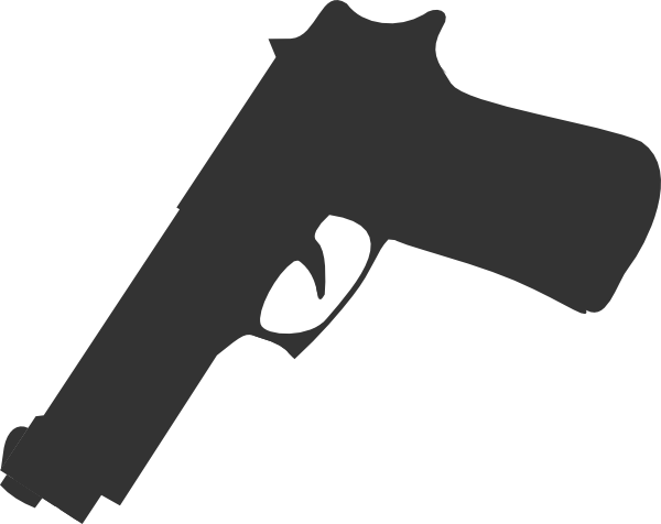 Gun Silhouette Black Clip Art - Gun Silhouette No Background (600x476)