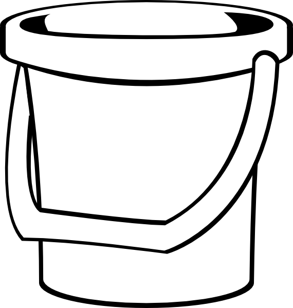 White Bucket 1 Clip Art At Clker - White Bucket Clip Art (570x599)