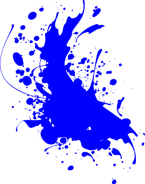 Blue Paint Splatter Clip Art (468x595)