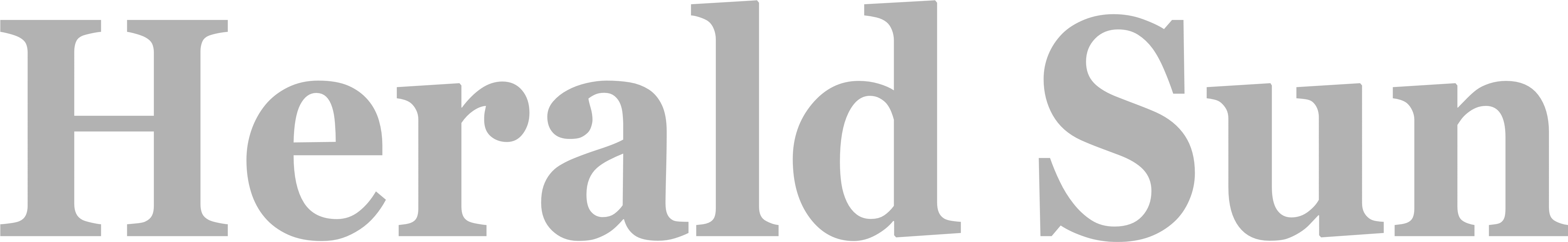 Grey Herald Sun Logo Logotype - Herald Sun Australia Logo (5000x812)
