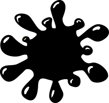 Splat Black Splatter Splash Ink Drip Drop - Splash Clip Art (360x340)