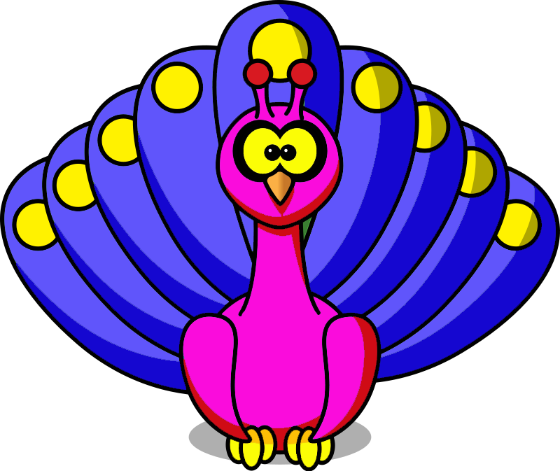 Peacock A Image - Animal Cartoon In Png (800x673)